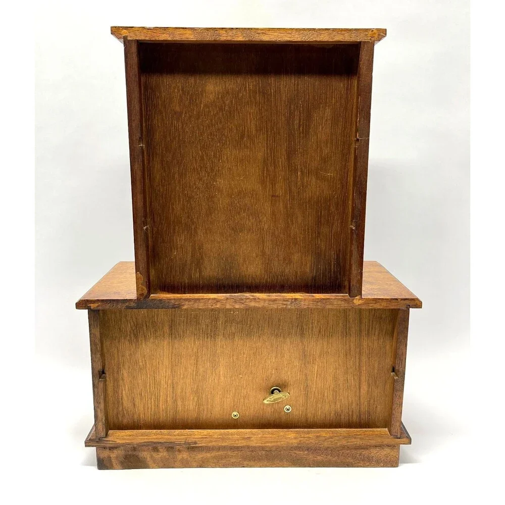 Vintage Laurel Japan Musical Jewelry Armoire 6 Drawer Love Story Music Box